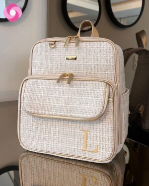 Mochila Londres – Tweed + dourado