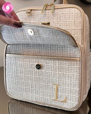 Mochila Londres – Tweed + dourado