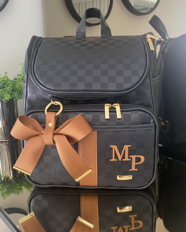 Mochila 2 em 1 - Preto LV + Caramelo