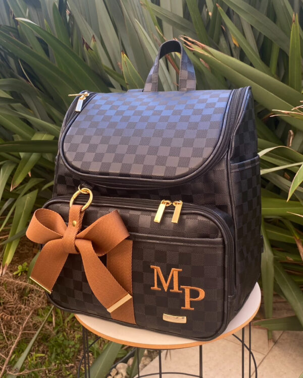 Mochila 2 em 1 - Preto LV + Caramelo - Imagem 2