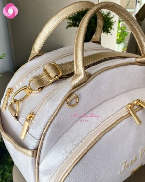 Bolsa Clássica M – Pérola + Dourado