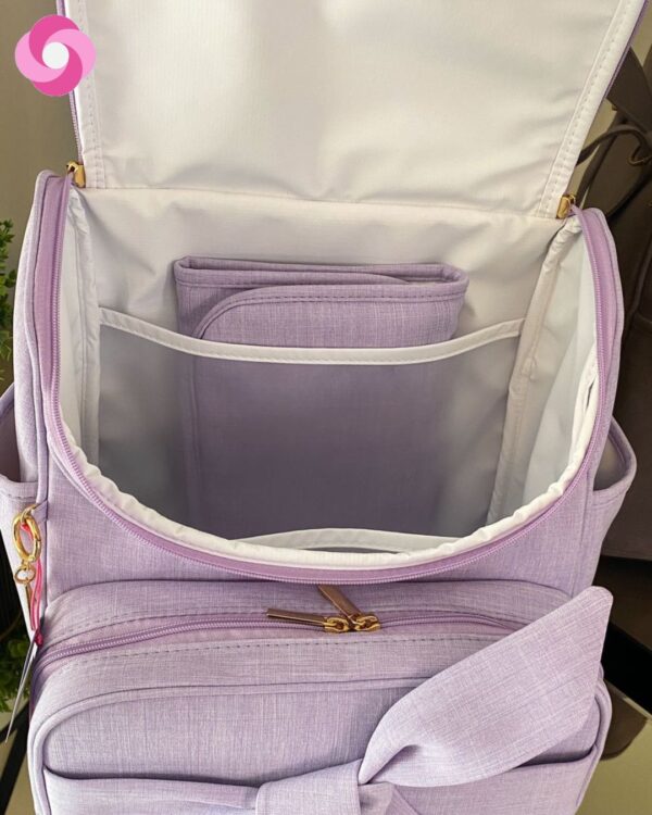 Mochila 2 em 1 - Coleção Laço de Fita - Linho lilás - Imagem 3