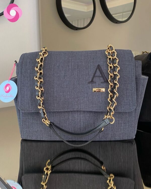 Bolsa Vegas - Linho preto com preto absoluto
