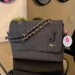 Bolsa maternidade Vegas - Linho preto + Preto absoluto