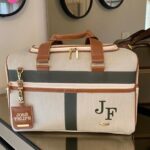 Mala Madison - Linho cru + caramelo + verde