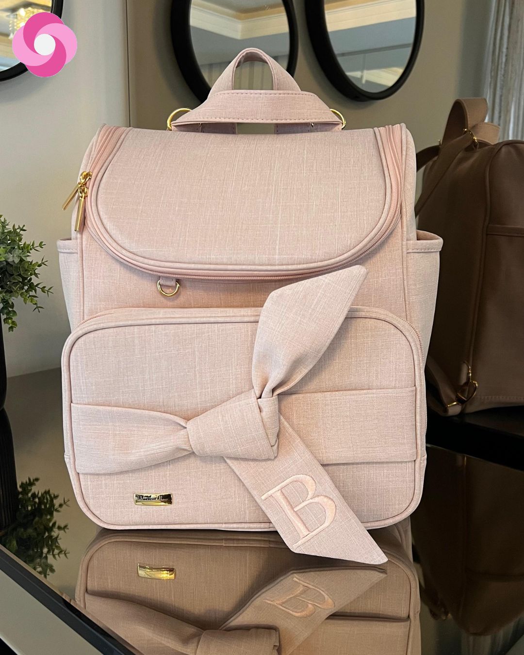 Mochila 2 em 1 - Coleção Laço de Fita - Linho Rosê