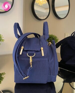 Bolsa Clássica M – Laço de Fita – Azul Marinho
