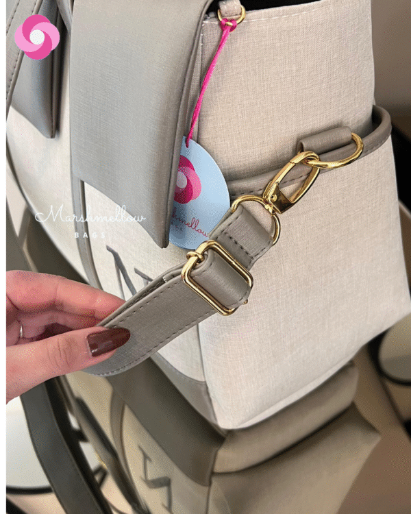 Bolsa Milano - Linho Bege cru com Cinza - Imagem 3