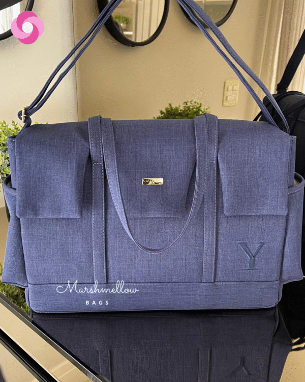 Bolsa Milano - Linho Azul Marinho - Imagem 2