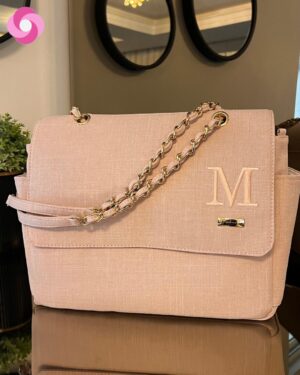 Bolsa maternidade Vegas – Linho Rosê