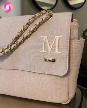 Bolsa maternidade Vegas – Linho Rosê