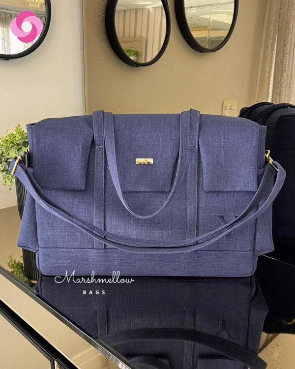 Bolsa Milano - Linho Azul Marinho
