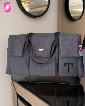 Bolsa maternidade Milano – Linho Preto + Preto