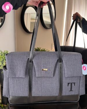 Bolsa maternidade Milano – Linho Preto + Preto