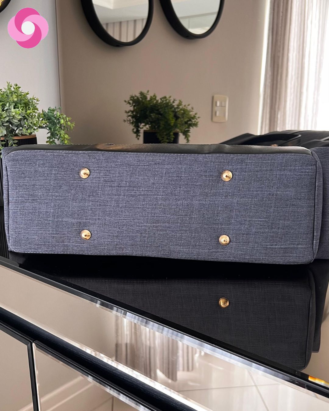Bolsa maternidade Milano - Linho Preto + Preto - Imagem 8