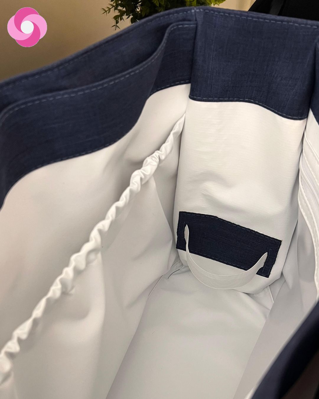 Bolsa maternidade Milano - Linho Azul Marinho - Imagem 3