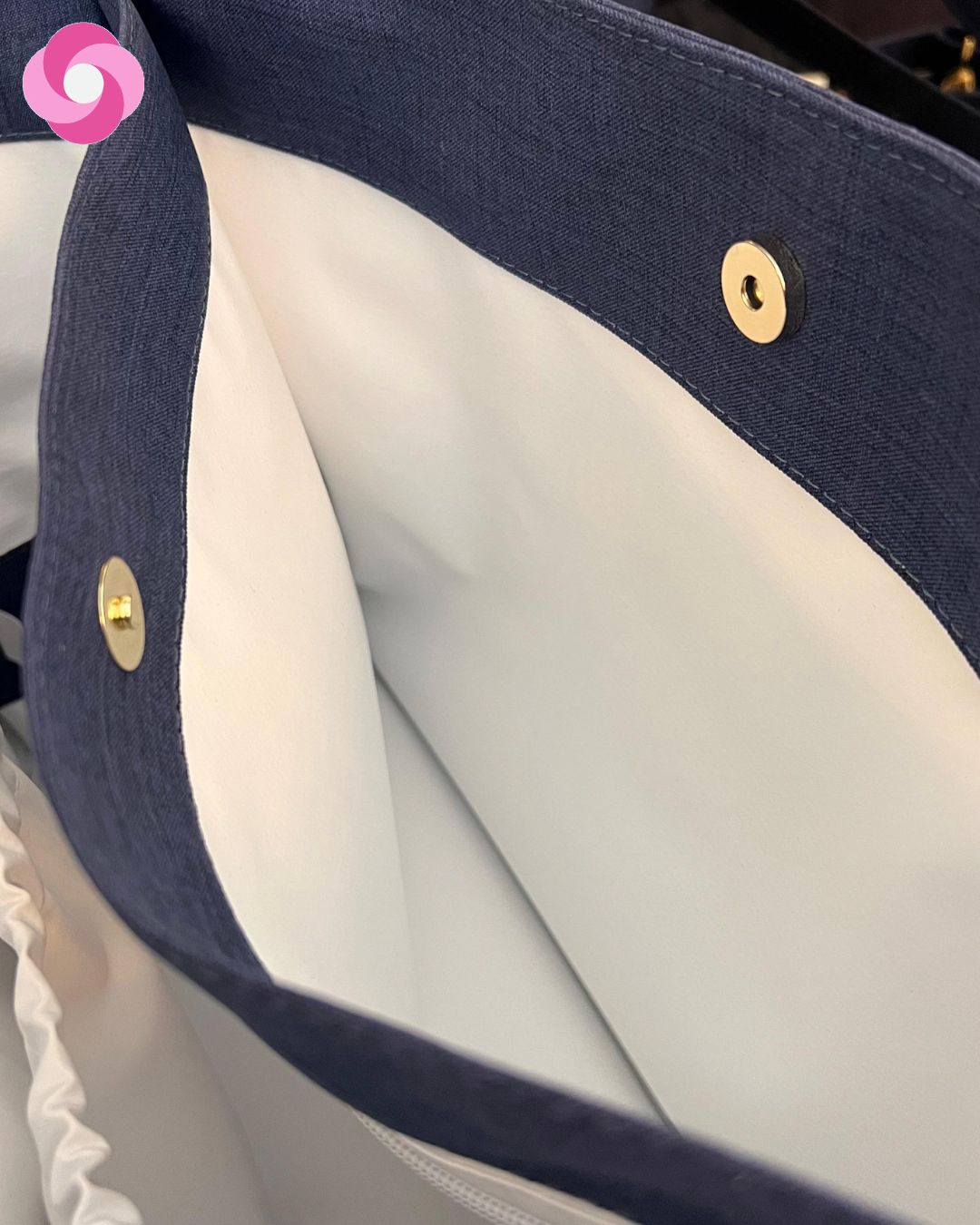 Bolsa maternidade Milano - Linho Azul Marinho - Imagem 5
