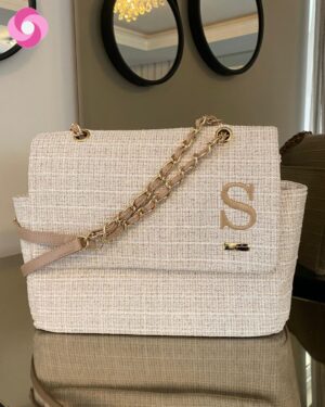 Bolsa maternidade Vegas – Tweed + Bege
