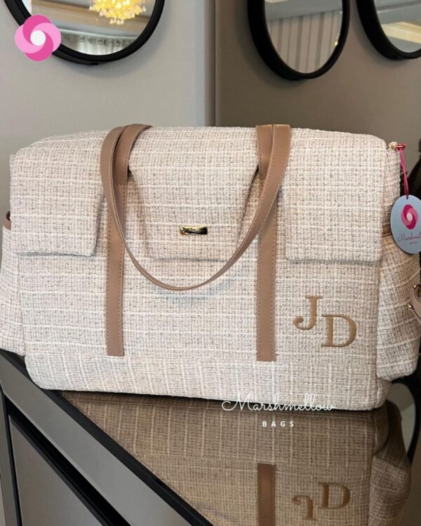 Bolsa Milano G - Tweed com Bege