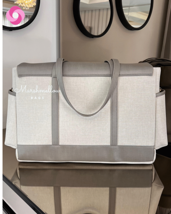 Bolsa Milano - Linho Bege cru com Cinza - Imagem 7