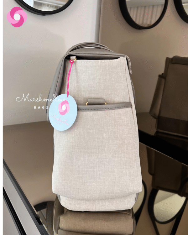Bolsa Milano - Linho Bege cru com Cinza - Imagem 4