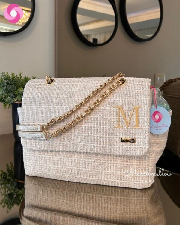Bolsa Vegas - Tweed com Dourado
