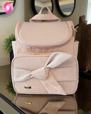 Mochila 2 em 1 – Coleção Laço de Fita – Linho Rosê
