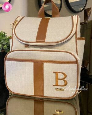 Mochila 2 em 1 – Bege com Caramelo