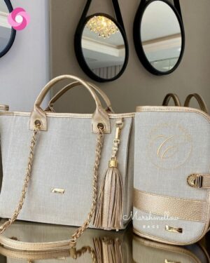 Kit Marsh 10 – Linho Bege Cru com Dourado
