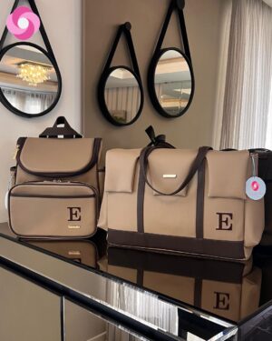 Kit bolsa maternidade Marsh 03 – Bege escuro + Café