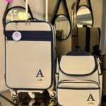 Kit bolsa maternidade Marsh 01 - Linho Cru + Azul Marinho