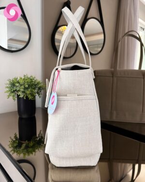 Bolsa Milano – Linho Cru – Laço de fita