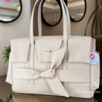 Bolsa Milano - Linho Cru - Laço de fita