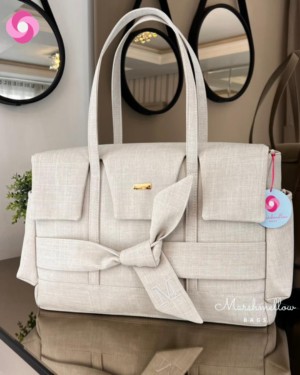 Bolsa Milano – Linho Cru – Laço de fita