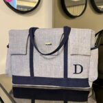 Bolsa Milano - Linho cinza + Linho azul marinho