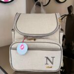 Mochila 2 em 1 alças fixas - Linho cru + Cinza