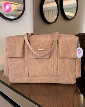 Bolsa maternidade Milano – Linho Capuccino