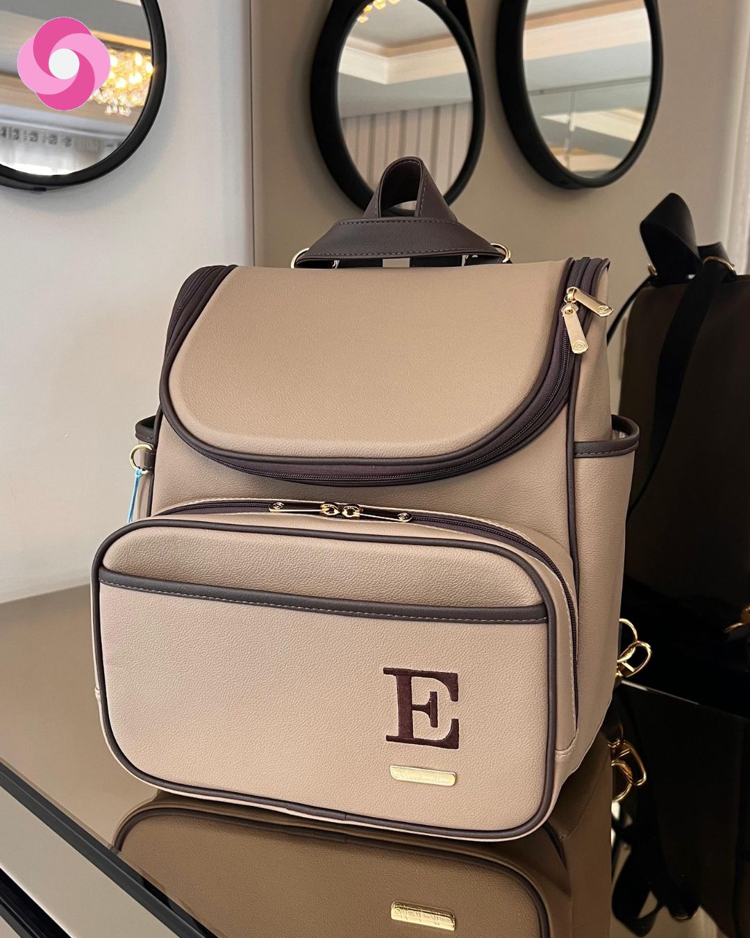 Kit bolsa maternidade Marsh 03 - Bege escuro + Café - Imagem 6