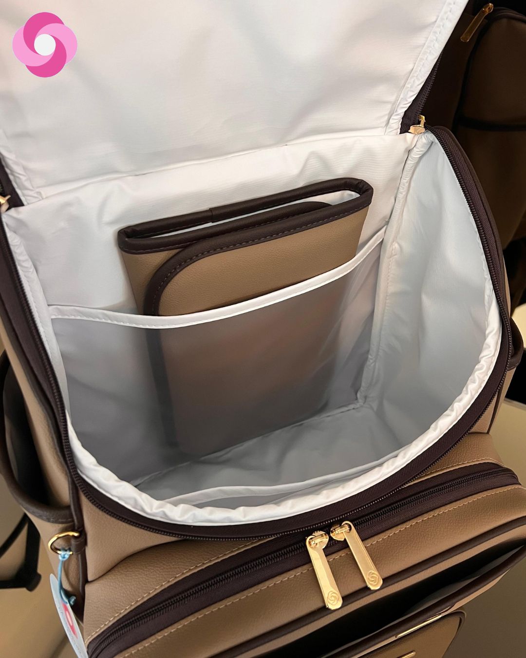 Kit bolsa maternidade Marsh 03 - Bege escuro + Café - Imagem 7