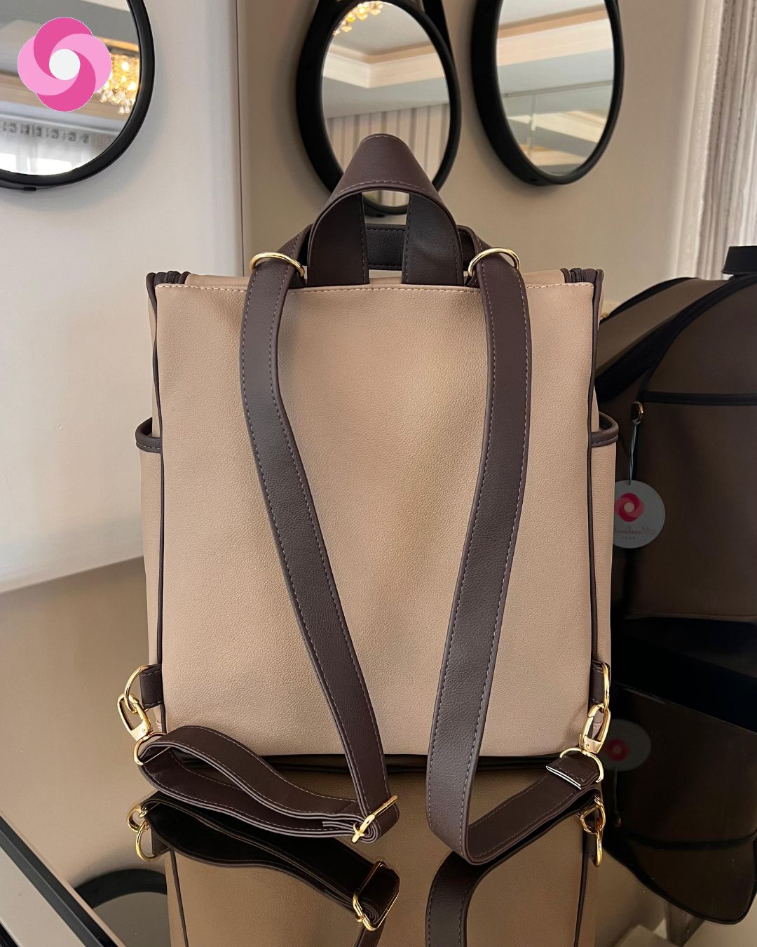 Kit bolsa maternidade Marsh 03 - Bege escuro + Café - Imagem 9